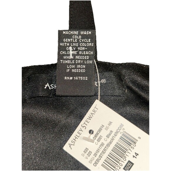 Ashley Stewart Black One-Shoulder Bustier Top Size 14 NWT Ruffle Statement Top - Picture 12 of 12